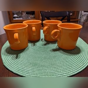 Fiestaware orange coffee mugs
